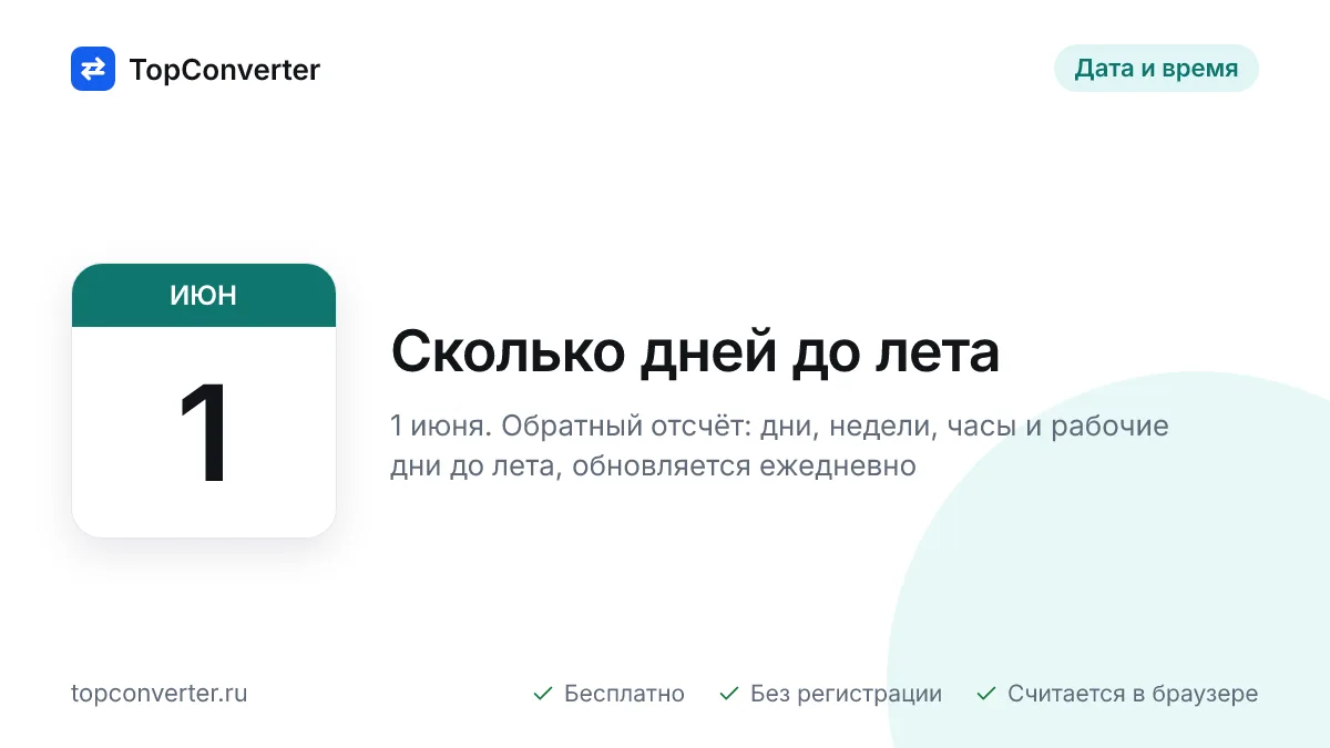 Сколько дней до лета 2027 — точный счётчик онлайн