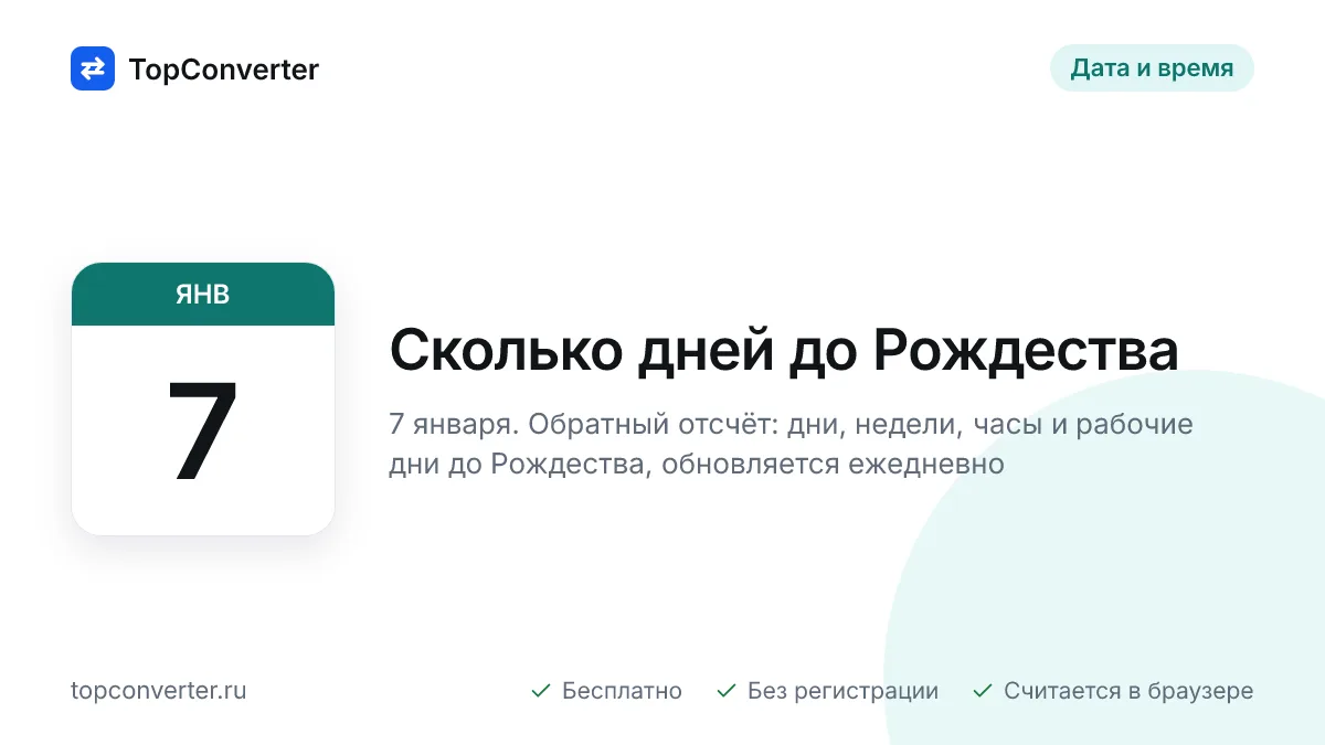 Сколько дней до Рождества 2027 — точный счётчик онлайн