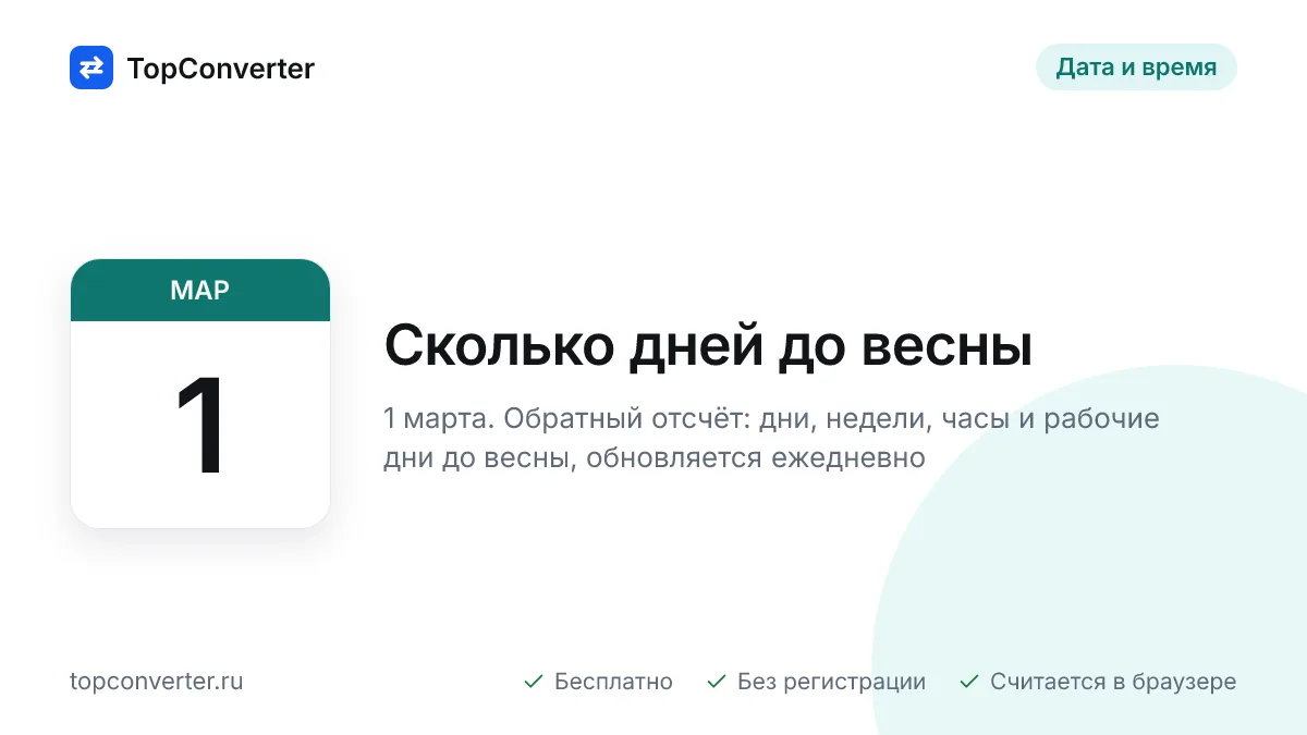 Сколько дней до весны 2027 — точный счётчик онлайн