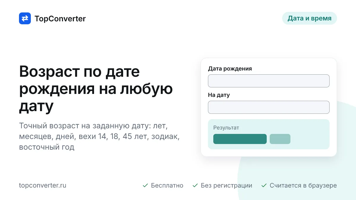 Возраст на любую дату — сколько лет исполнится к дате, вехи