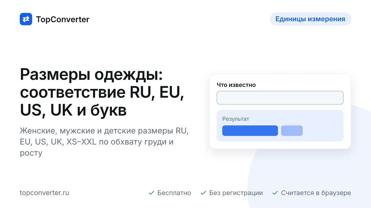 Таблица размеров одежды — российский, европейский, US, UK