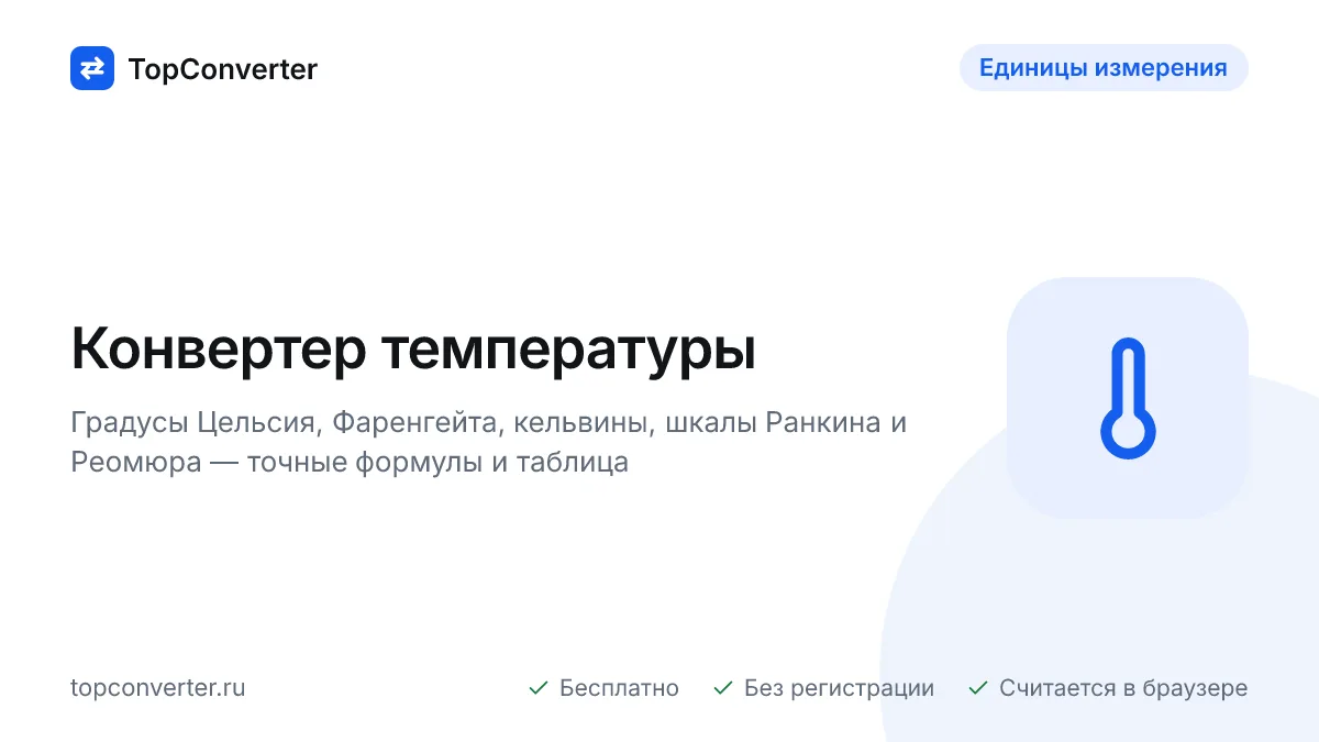 Конвертер температуры онлайн — Цельсий, Фаренгейт, Кельвин