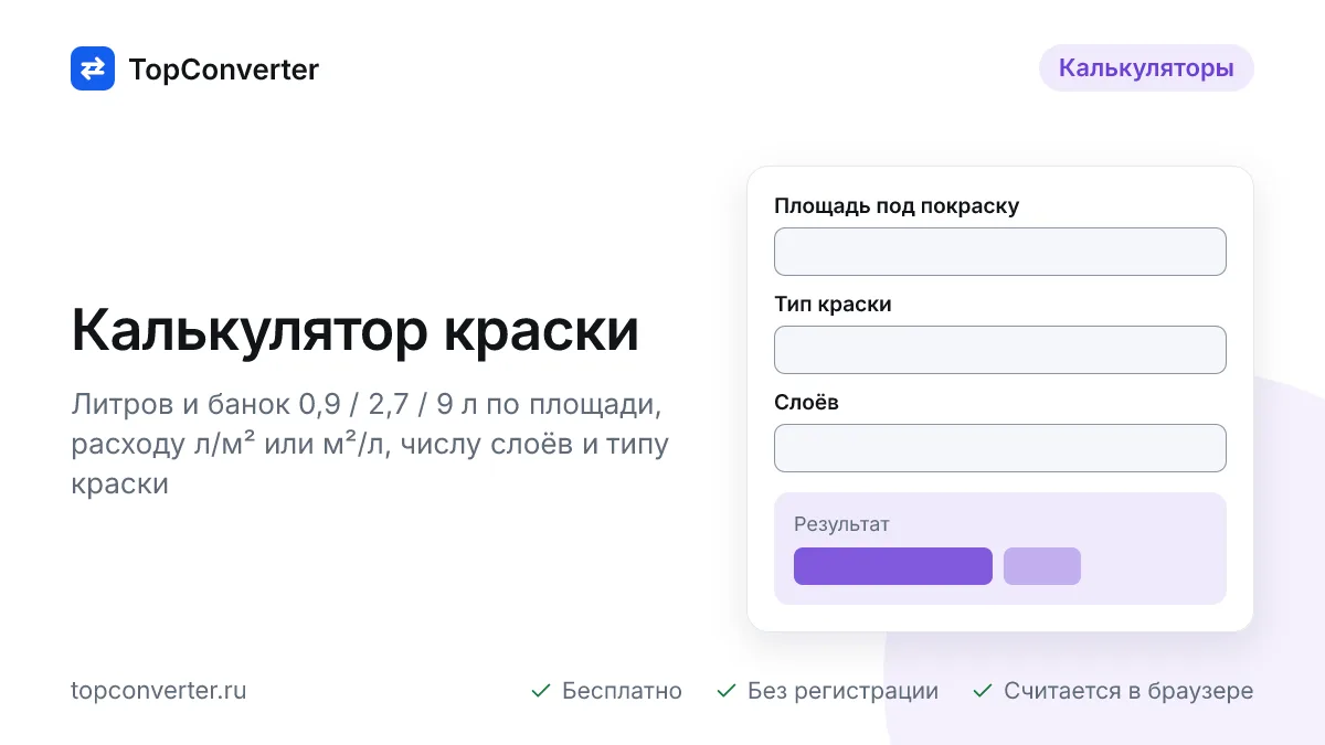 Калькулятор краски онлайн — сколько литров и банок на стены