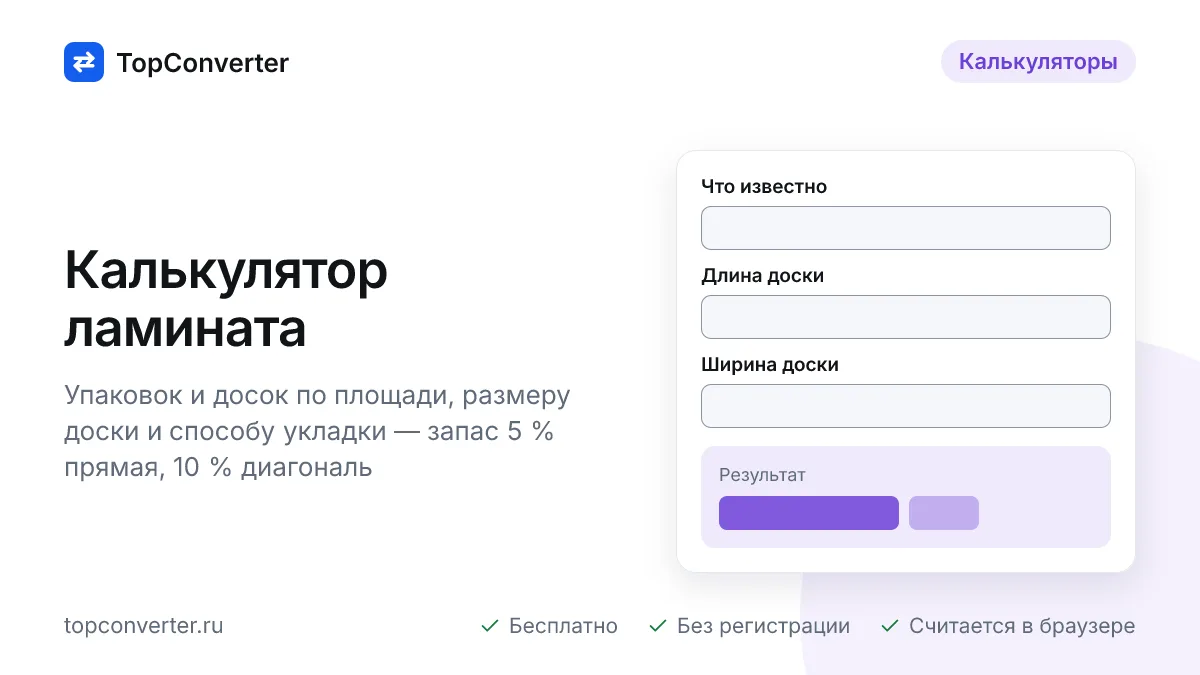 Калькулятор ламината онлайн — упаковок и досок на комнату